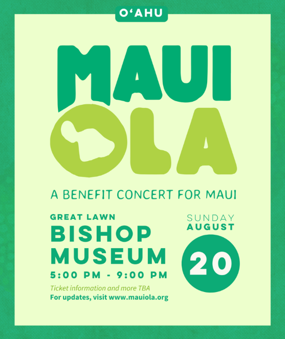 Maui Ola Benefit Concert for Maui happening at 5PM on Sunday | News |  kitv.com