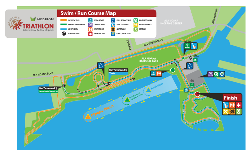 Honolulu Triathlon course map kitv com