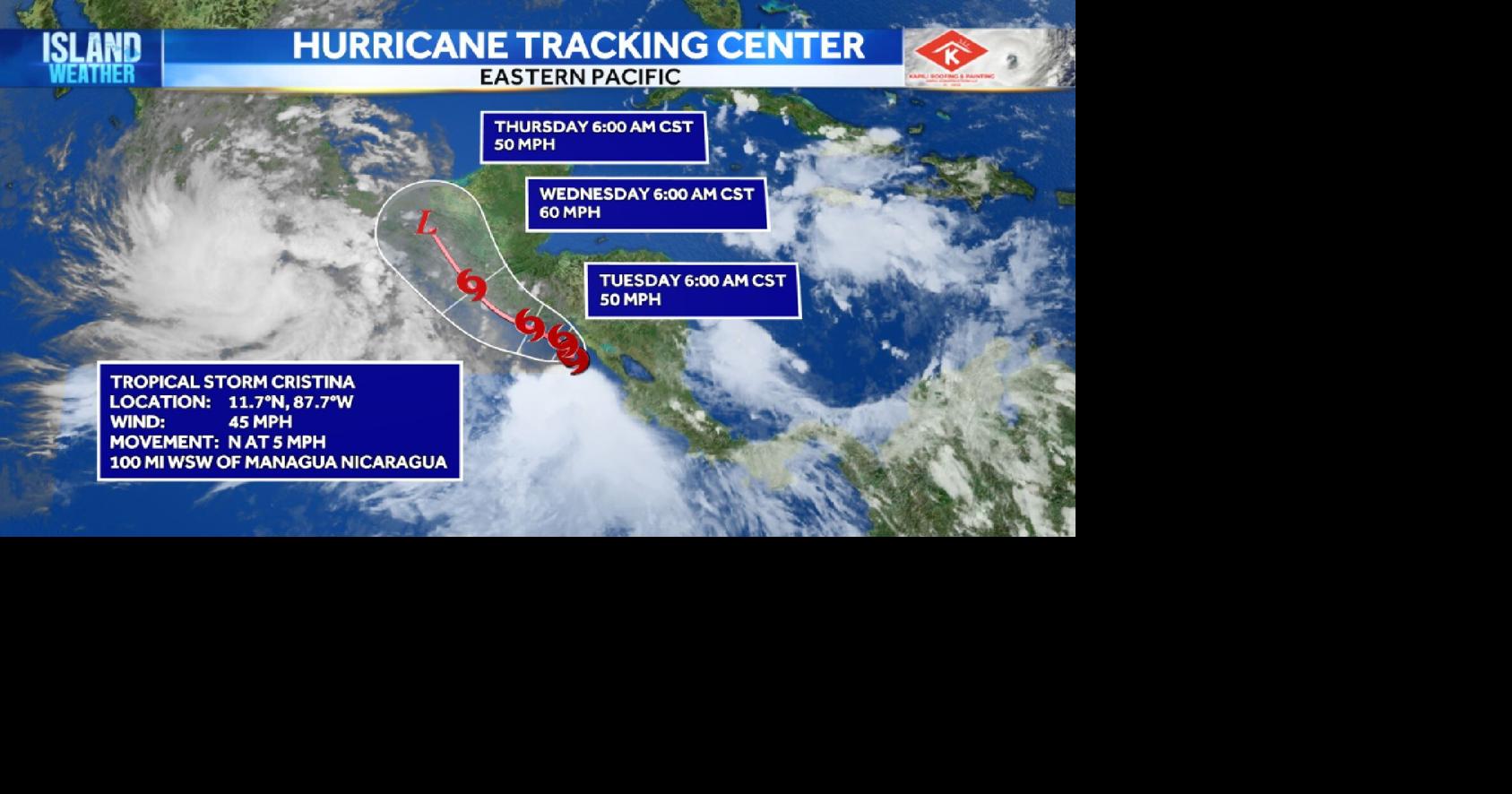 Tropical Storm Cristina becomes the Pacific season's third named storm