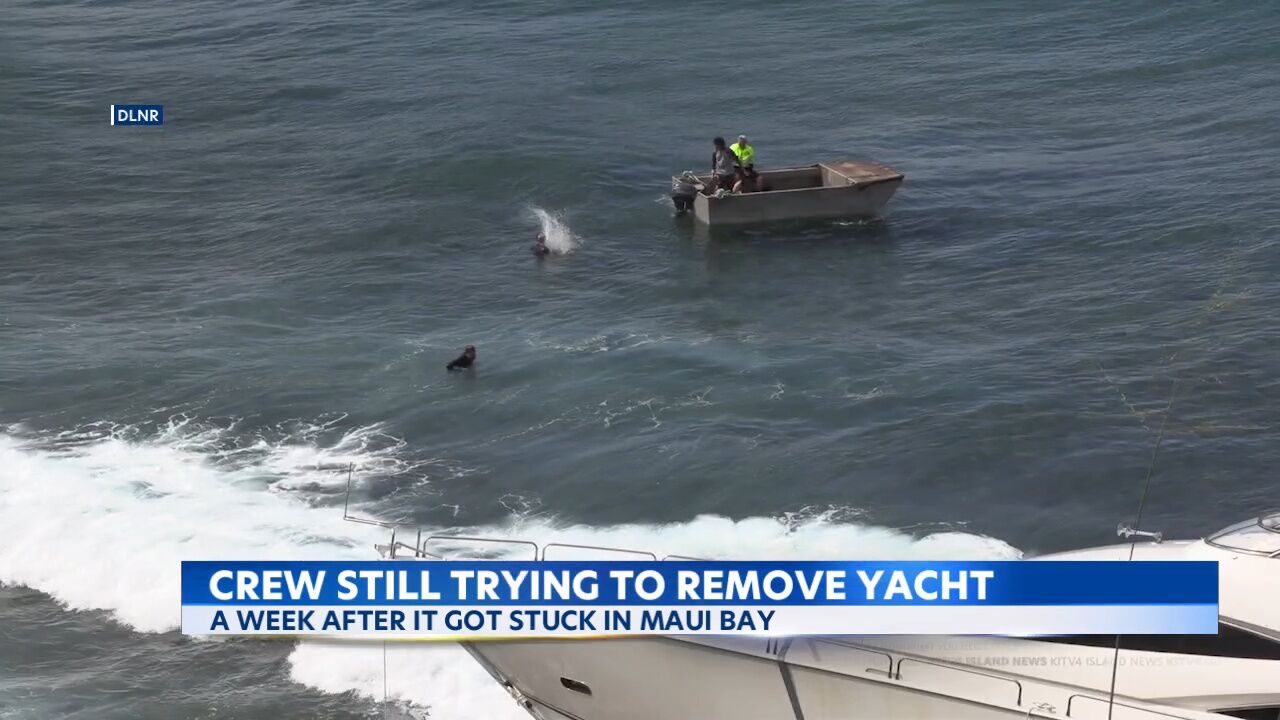 Maui officials: Luxury yacht that ran aground at marine sanctuary