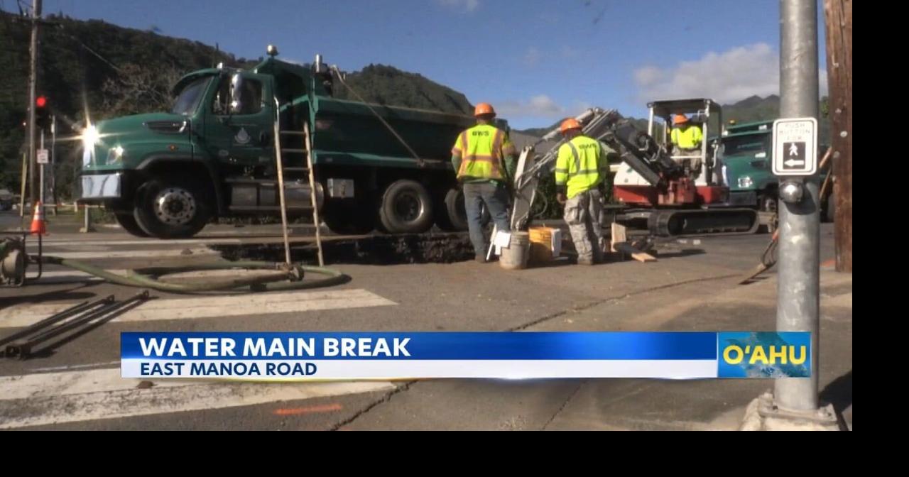 Water main break closes East Manoa Rd; bus routes, water service ...