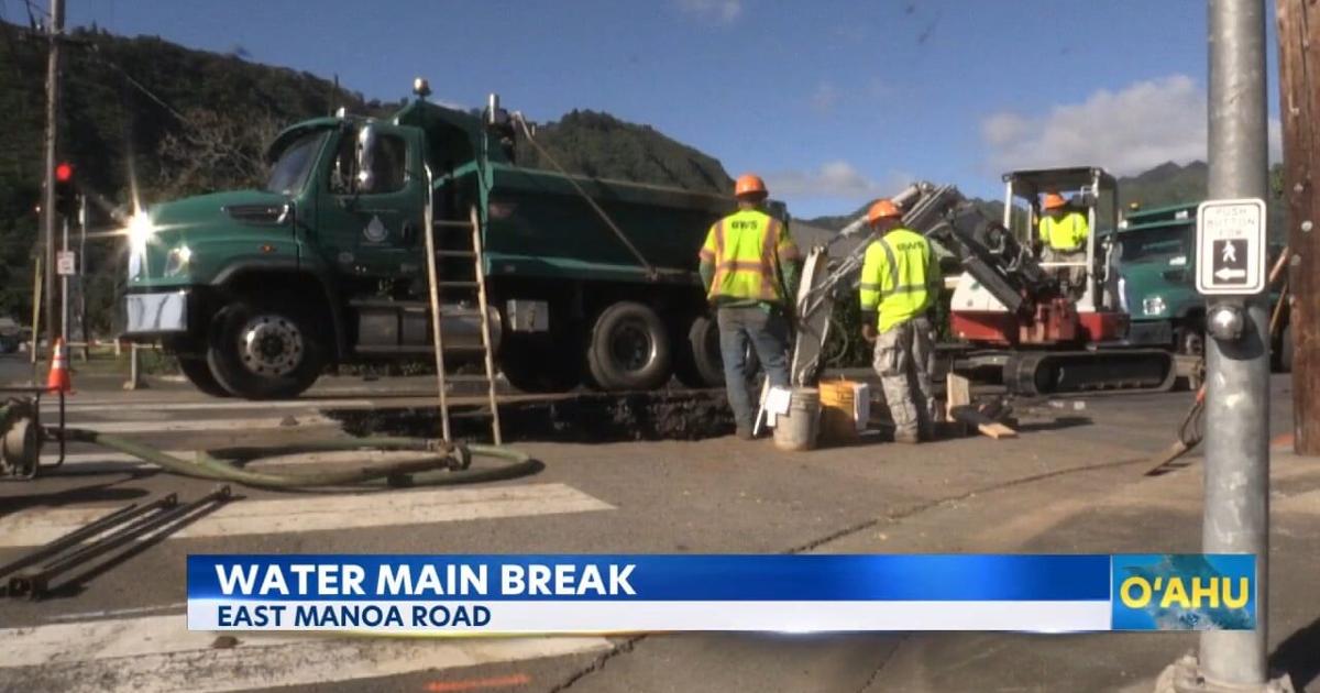 Manoa Rd Energy Water main break closes East Manoa Rd; bus routes, water service ...