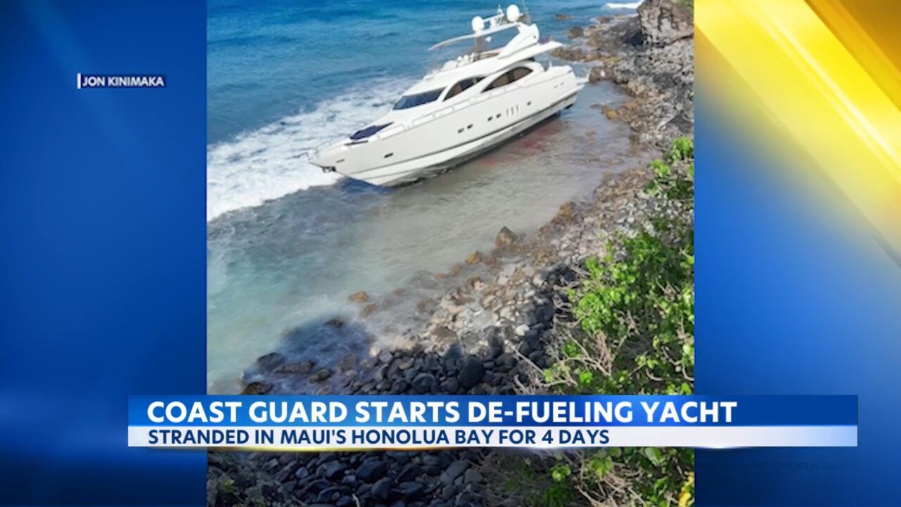 Maui officials: Luxury yacht that ran aground at marine sanctuary