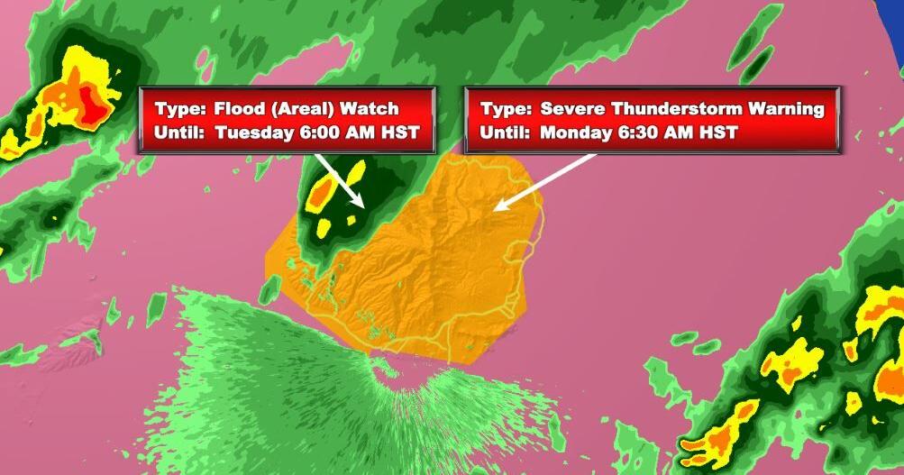 NWS: Severe Thunderstorm Warning, quarter sized hail possible | | kitv.com