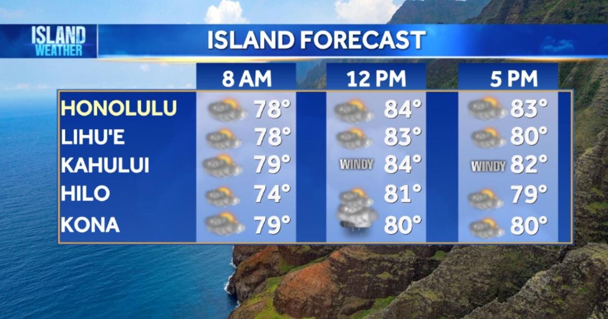 Thursday Weather - Breezy trade and light scattered showers this Juneteenth