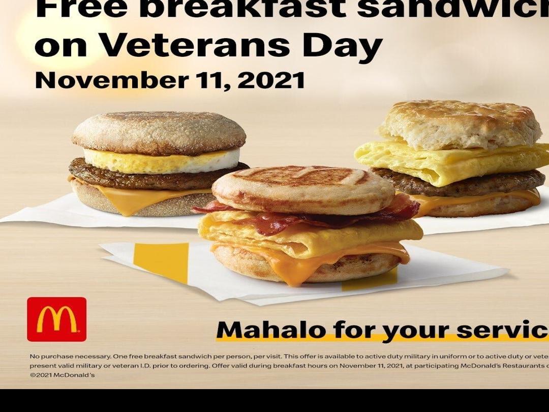 Mcdonalds Of Hawaii Honors Veterans And Active-duty Military With Free Breakfast Sandwich This Veterans Day Video Kitvcom