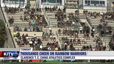 Thousands cheer on Rainbow Warriors in first full-capacity game since 2019