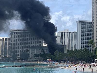 Large fire reported in Waikiki