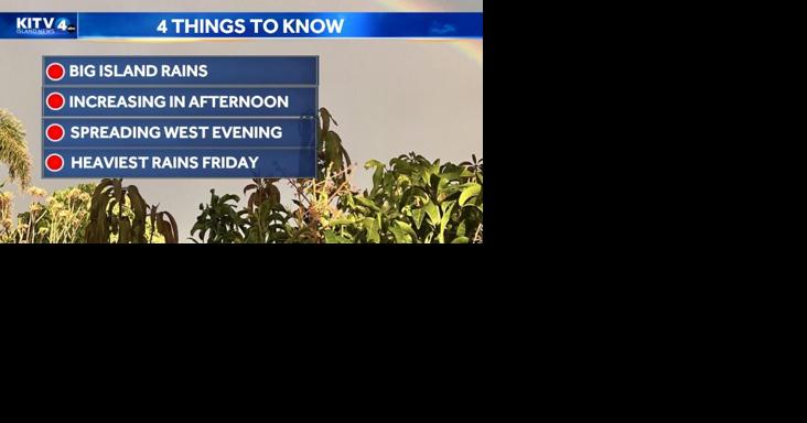 Thursday Morning Weather - Heavy Showers Moving In, Flood Watch In Effect Statewide - Vimarsana News