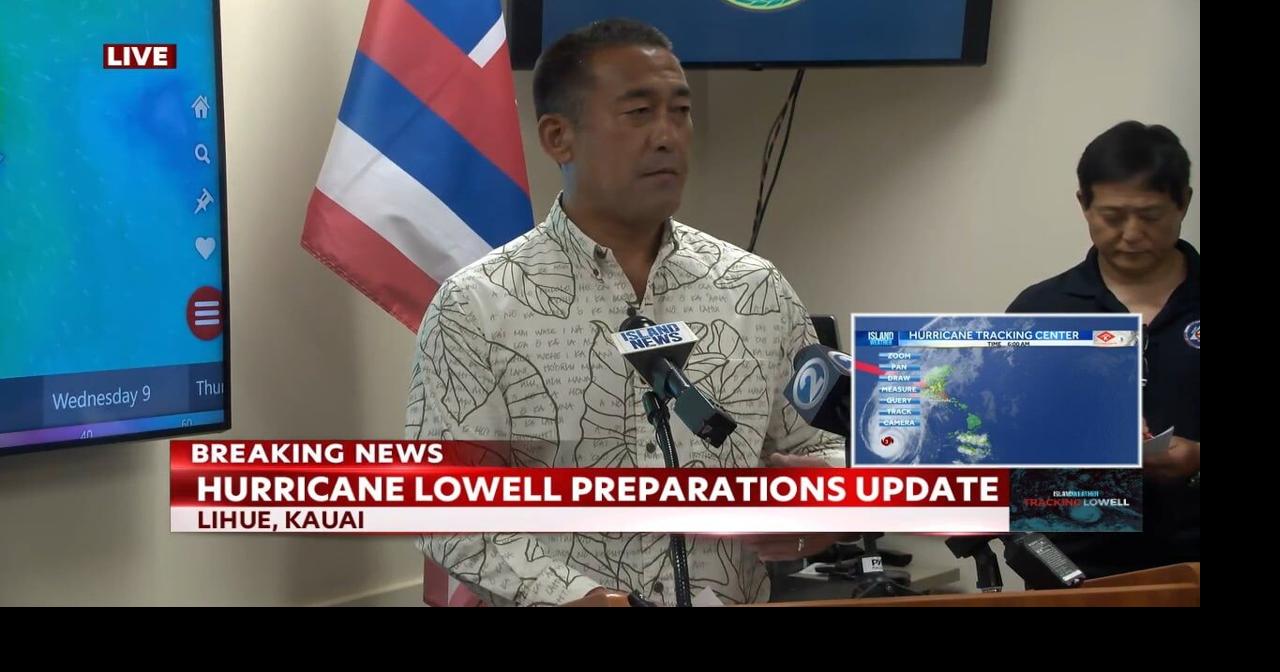 Kauai County press conference on latest preparations for Hurricane Lowell