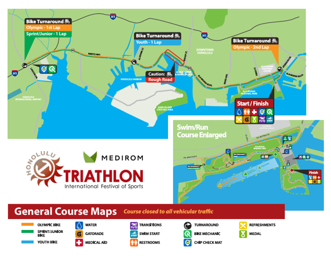 Honolulu Triathlon course map kitv com