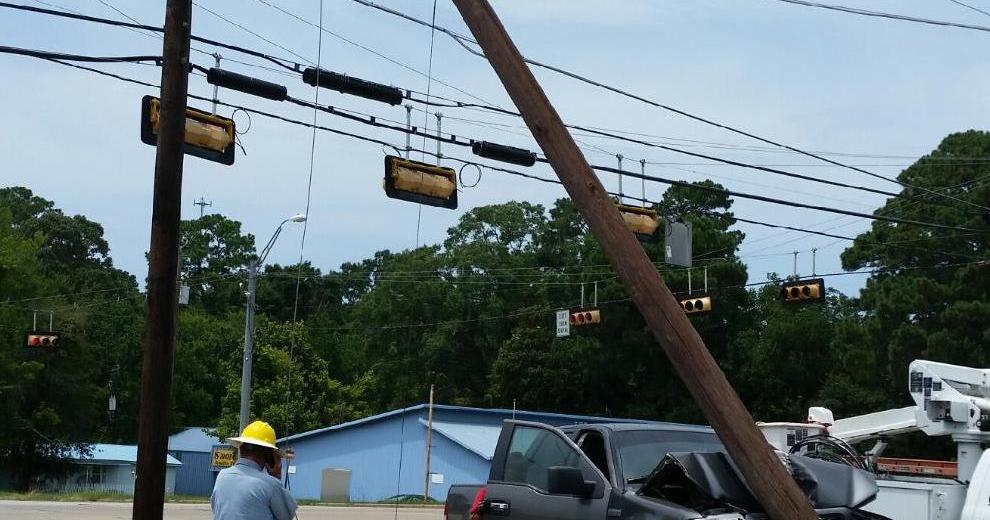 Truck hits power pole knocking out power on Friday | Local News | kjas.com