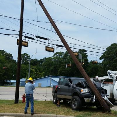 Truck hits power pole knocking out power on Friday | Local News | kjas.com