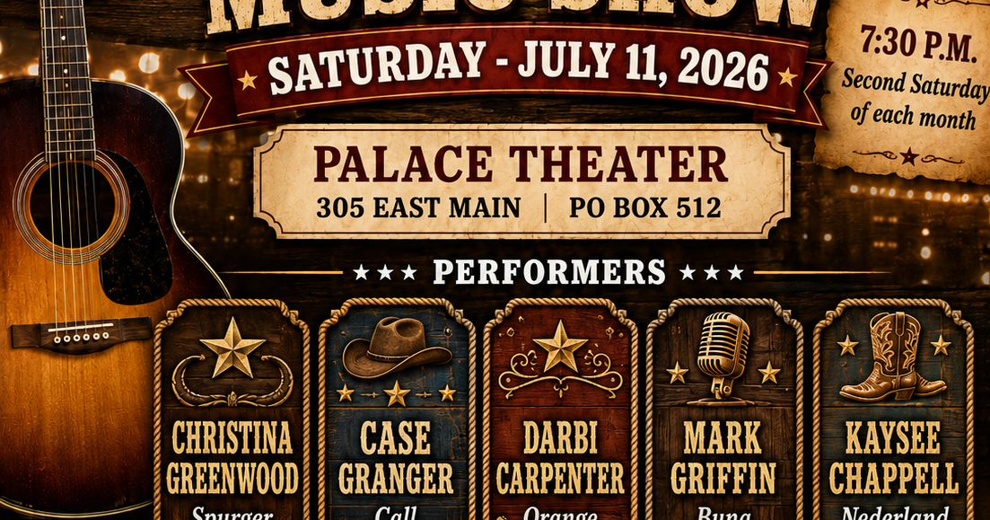 Palace Theater to host monthly Kirbyville Country Music Show July 11