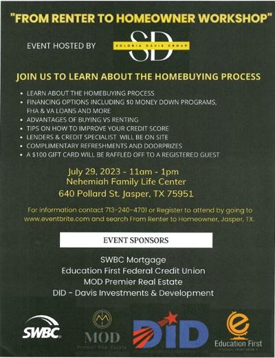 Renter to Homeowner Workshop to be held on Sat, July 29th | Civic ...