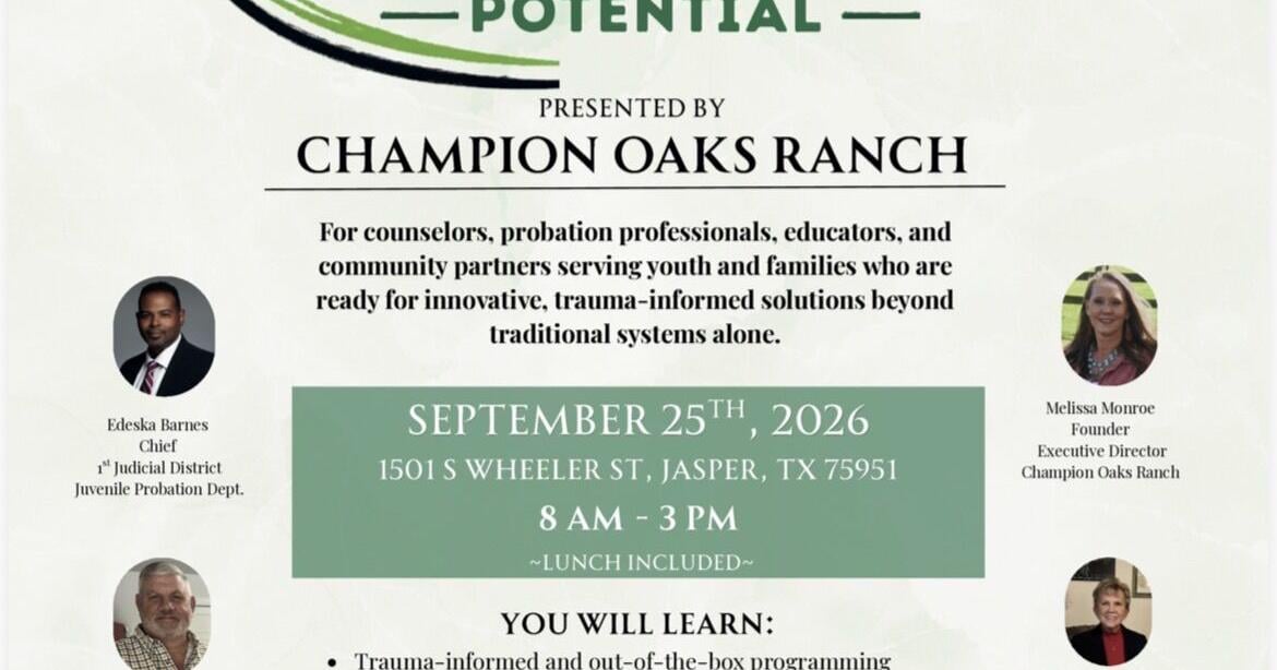 Champion Oaks Ranch to Host ‘Unbridled Potential’ Training in Jasper