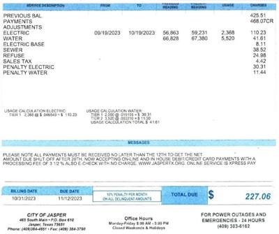 City Of Jasper Water Bill Pay
