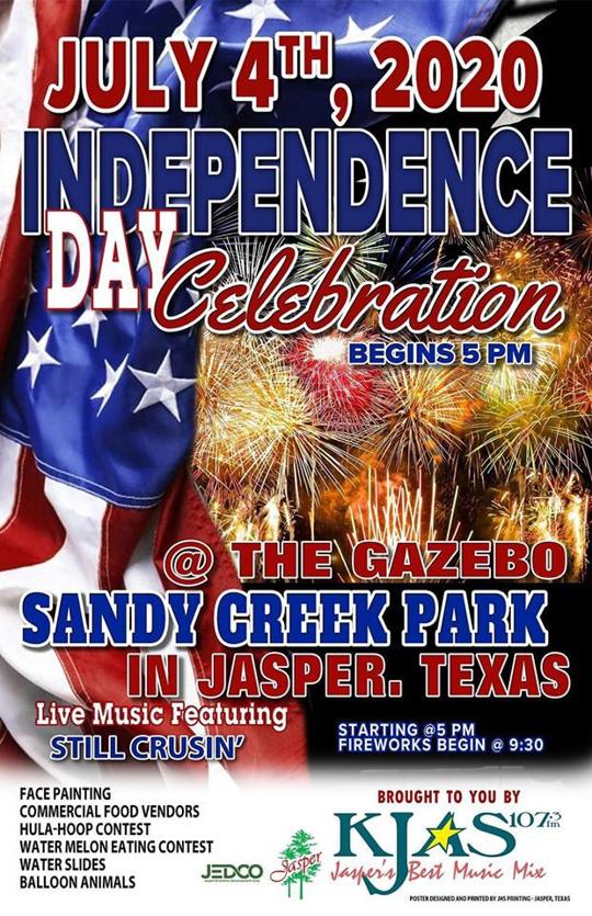 KJAS Jasper Independence Day Celebration will be Sat, July 4th Local