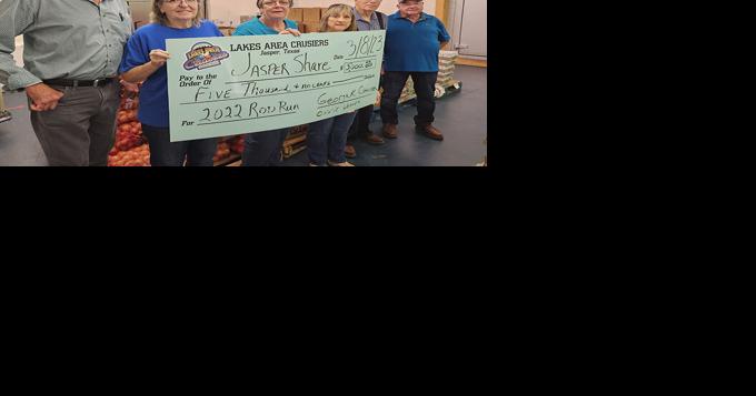 Lakes Area Cruisers donate money to Jasper Share and other causes - Vimarsana News