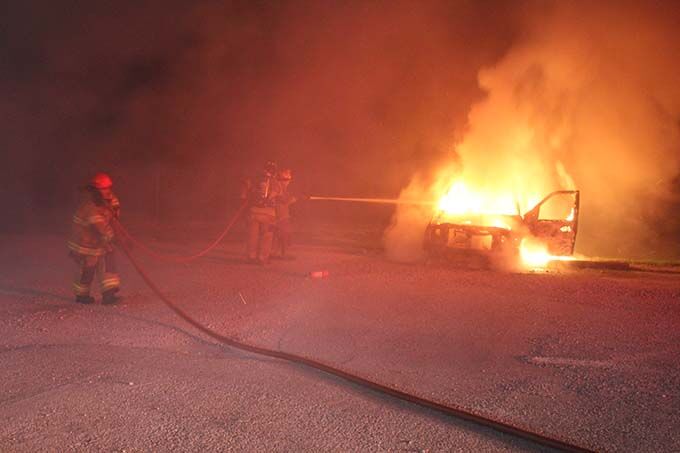 Early morning fire destroys vehicle at local concrete business | Local ...