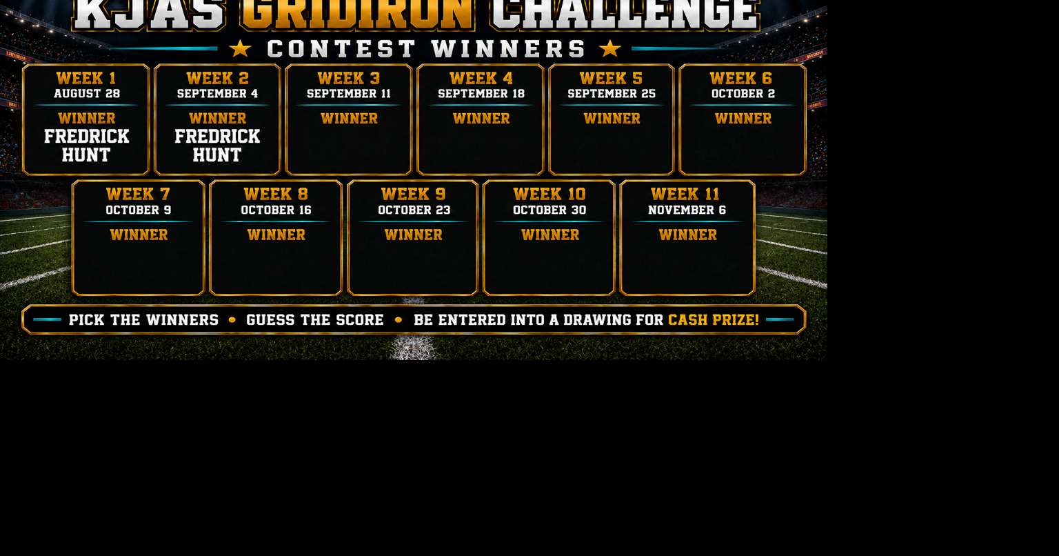 Hunt Repeats as KJAS Gridiron Challenge Weekly Winner