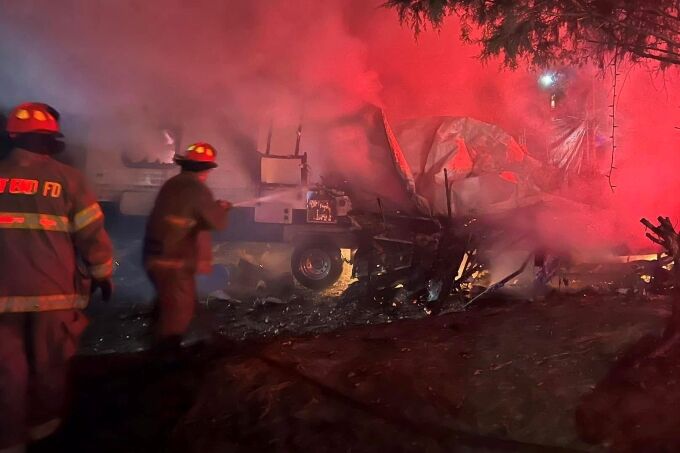 Travel trailer destroyed by fire | Local News | kjas.com