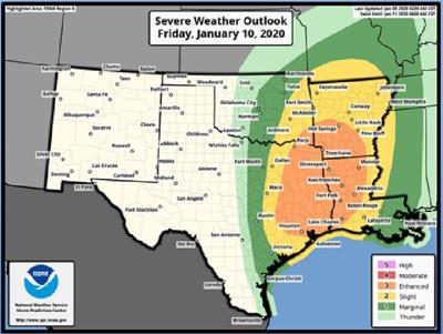 Deep East Texas now in severe weather enhanced risk zone for ...
