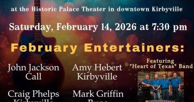 Kirbyville Country Music Show will be Sat, Feb 14th