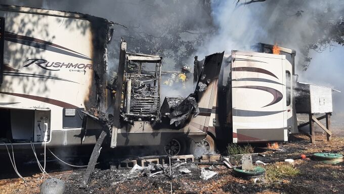 Fire and explosions destroyed a large travel trailer | Local News ...
