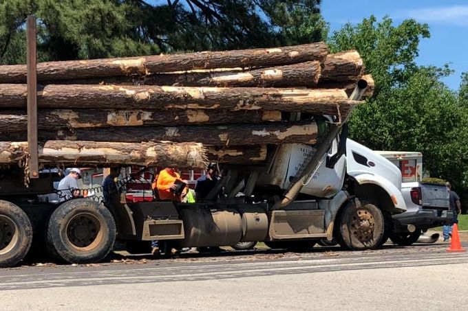 log truck accident near me today