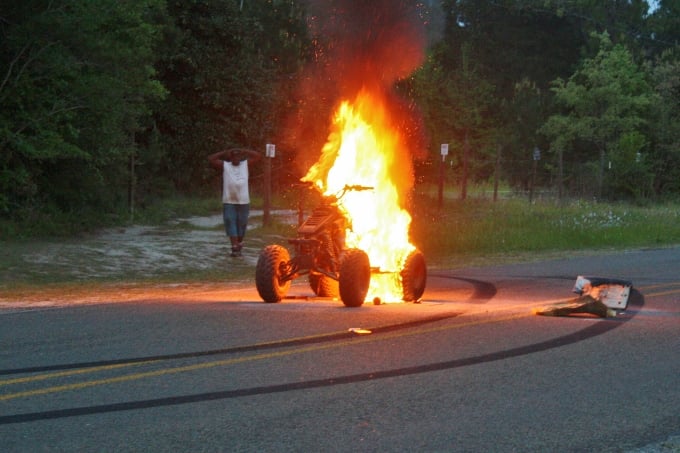 Fire Destroys Atv At Westlake Community 