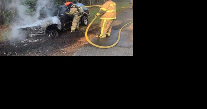 Fire destroyed front of SUV west of Jasper - Vimarsana News