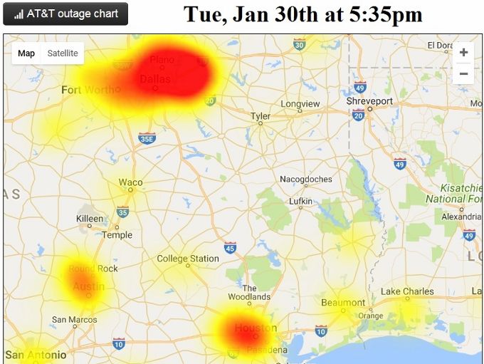 how to report an at&t landline outage