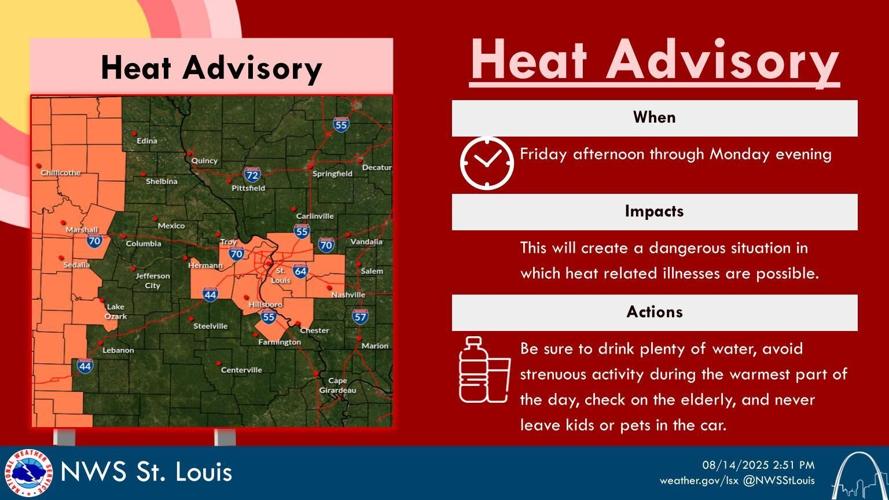 Additional and extended Heat Advisories issued for mid-Missouri area ...