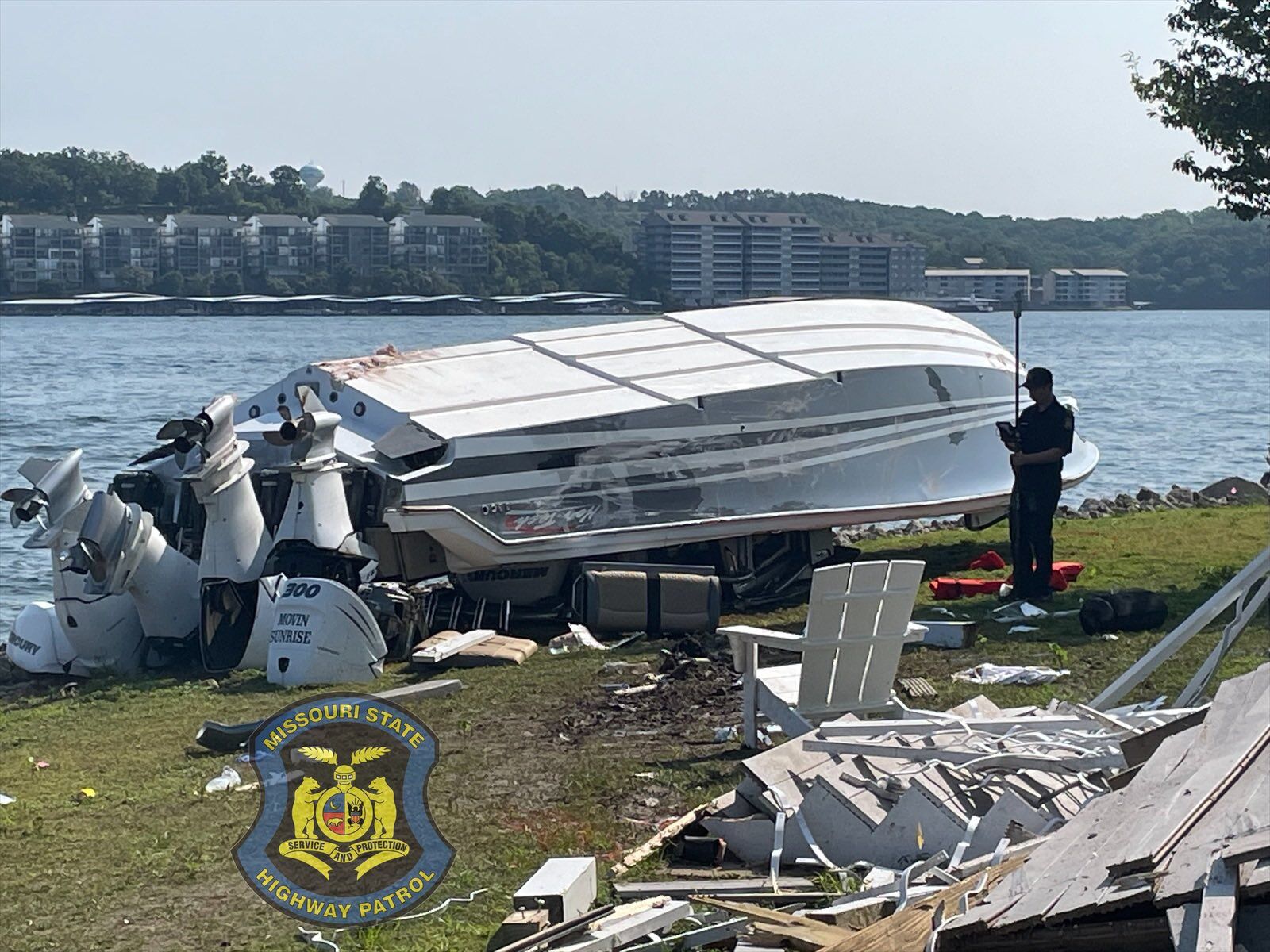 boat crashes into house ozarks