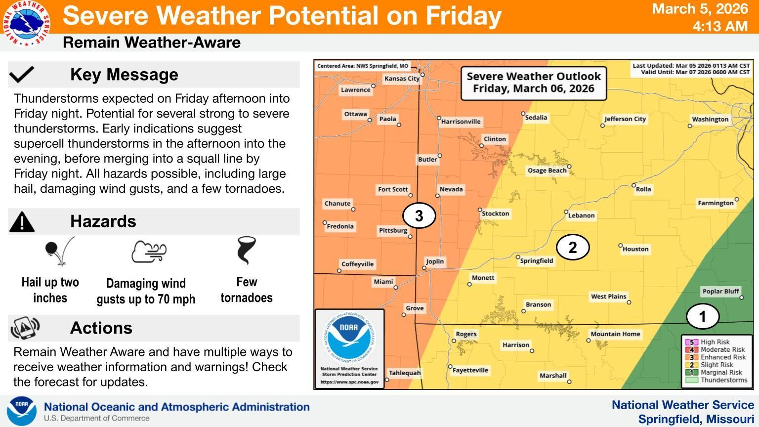 Severe storms possible Friday afternoon and evening, Flood Advisory in ...