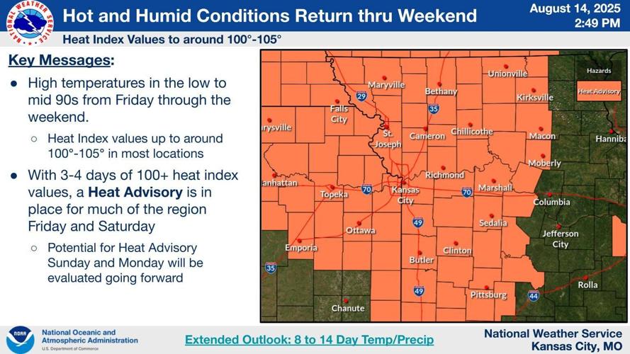 Additional and extended Heat Advisories issued for mid-Missouri area ...