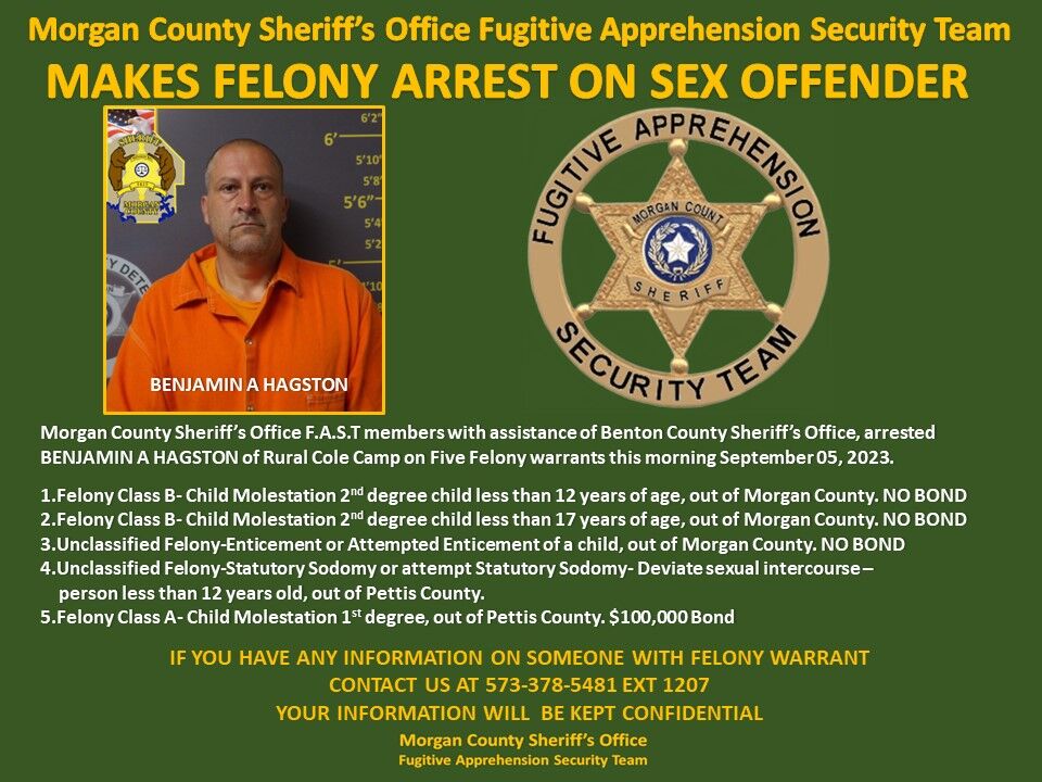 Morgan County deputies arrest registered sex offender on five ...