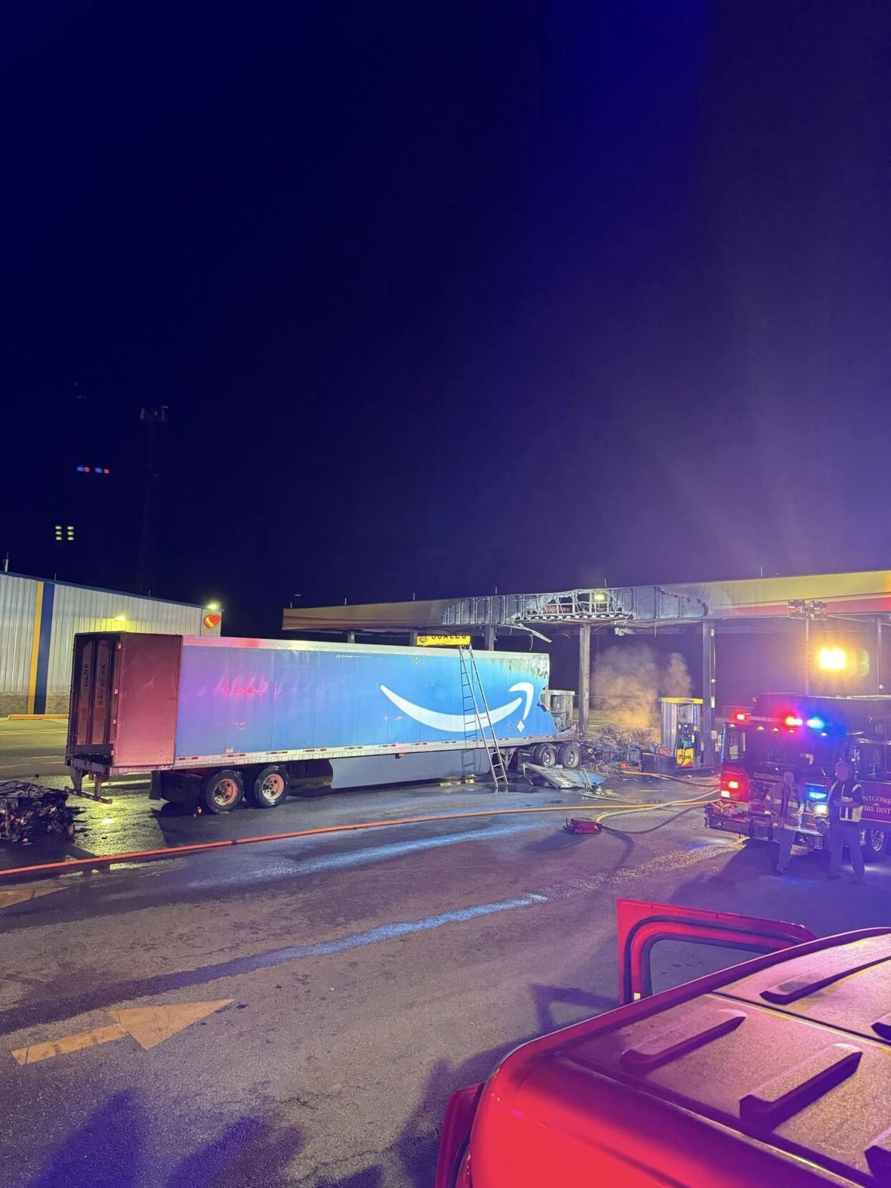 Semi-truck catches fire at Montgomery County truck stop | Newsroom ...