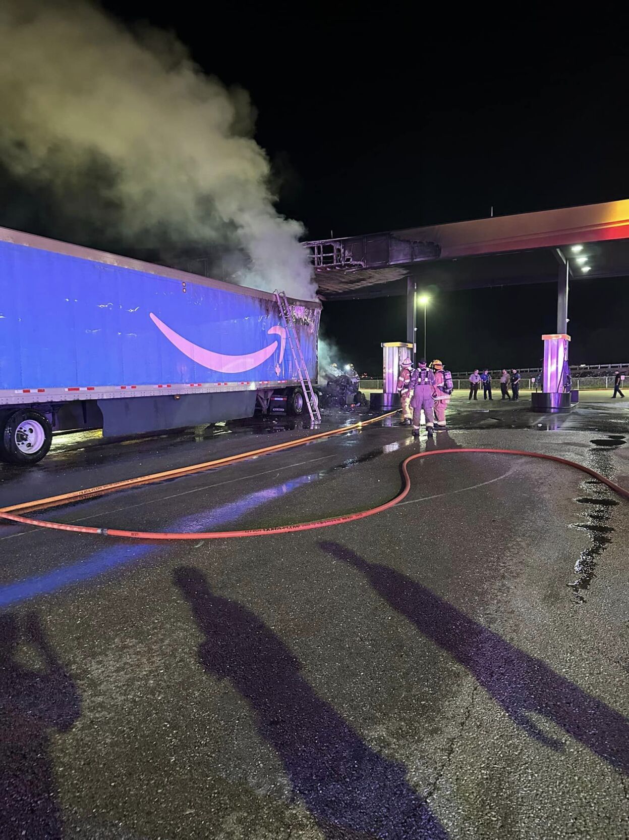Semi-truck catches fire at Montgomery County truck stop | Newsroom ...