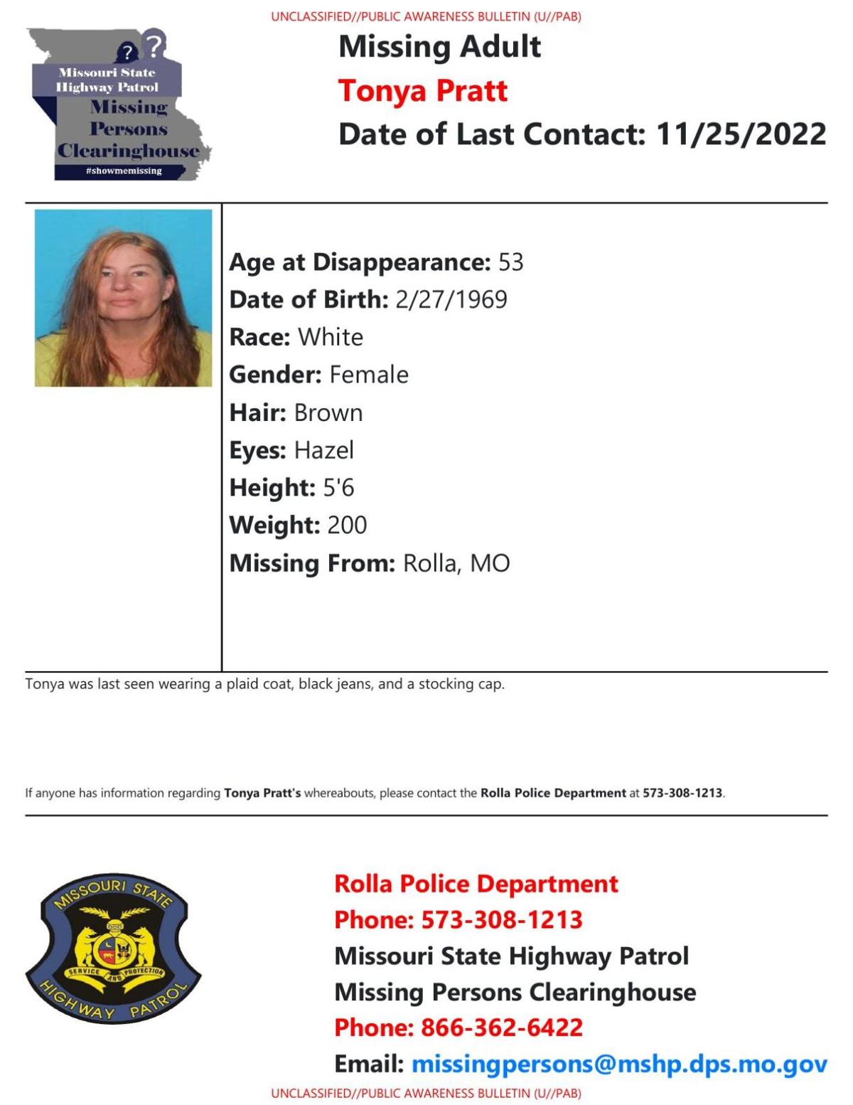 MSHP Missing Persons Report Newsroom