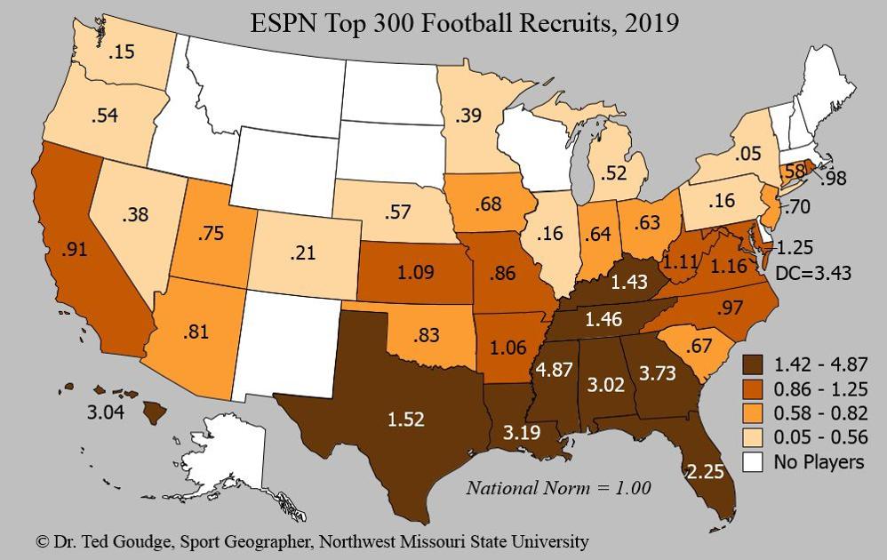 Geography with Goudge ESPN Top 300 Football Recruits News