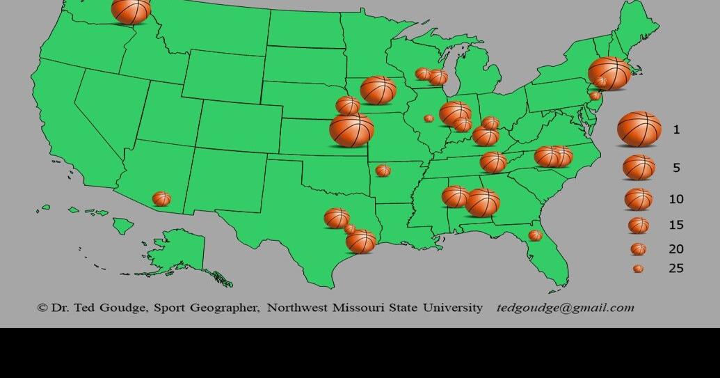 Geography with Goudge: NCAA Div. I Top 25 Men’s College Basketball
