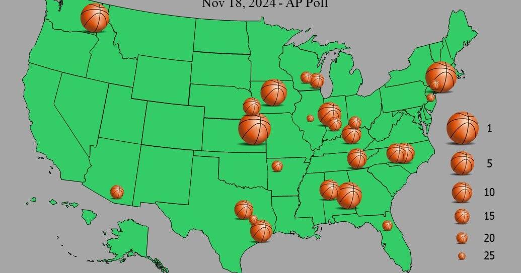 Geography with Goudge: NCAA Div. I Top 25 Men’s College Basketball Geography with Goudge: NCAA Div. I Top 25 Men’s College Basketball