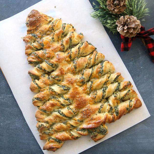 Christmas Tree Spinach Dip Breadsticks Let's Cook with Sandy B