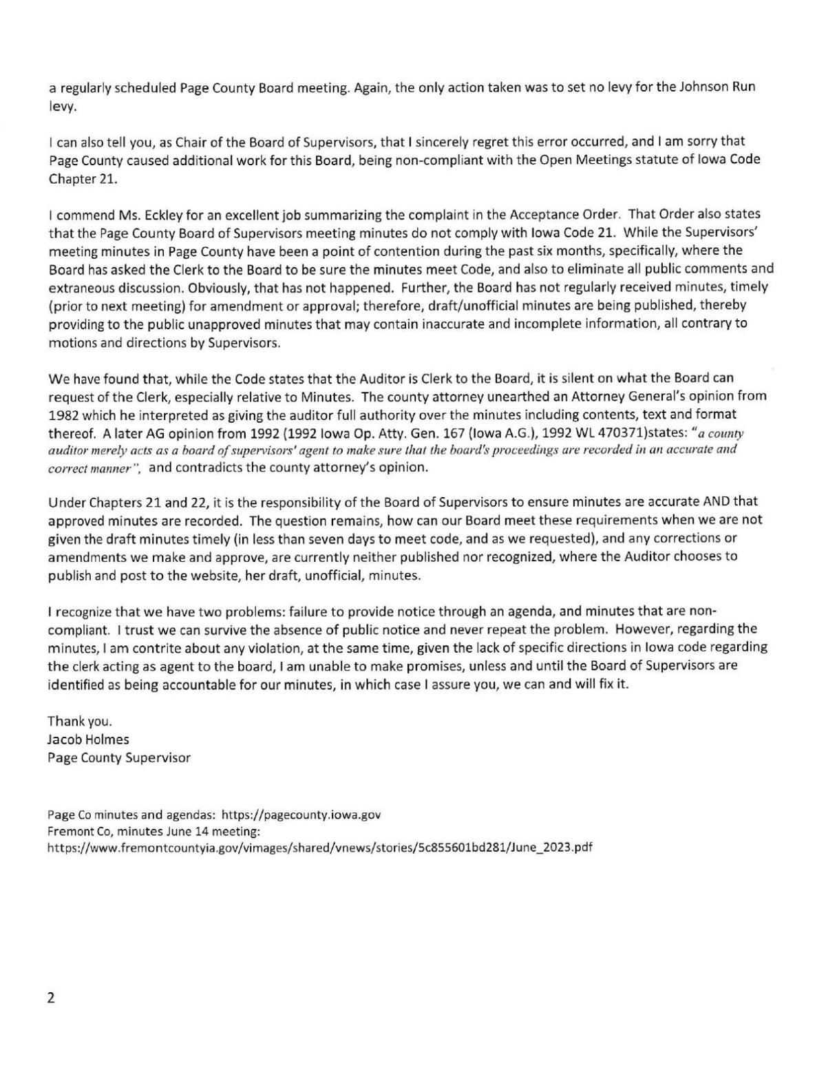 IPIB accepts complaint against Page County News