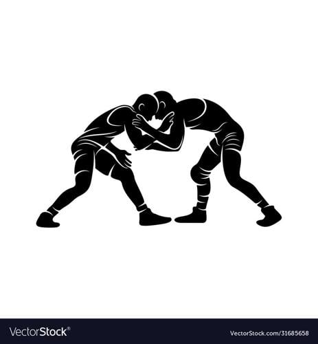 wrestling champion silhouette