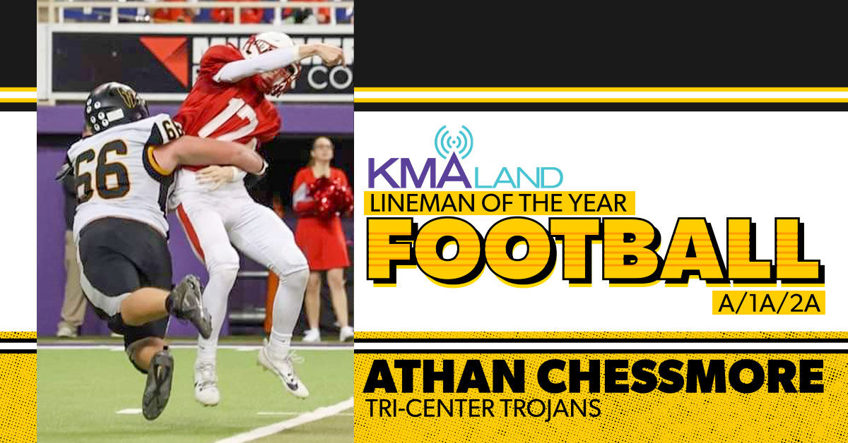 Tri-Center state champion Chessmore is the 2024 KMAland A/1A/2A Lineman ...