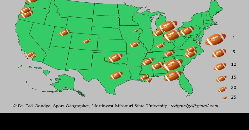 Geography with Goudge AP Top 25 Football Poll News