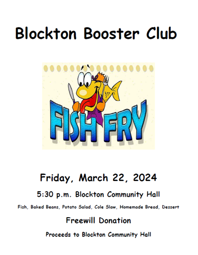 Blockton Fish Fry Calendar kmaland com